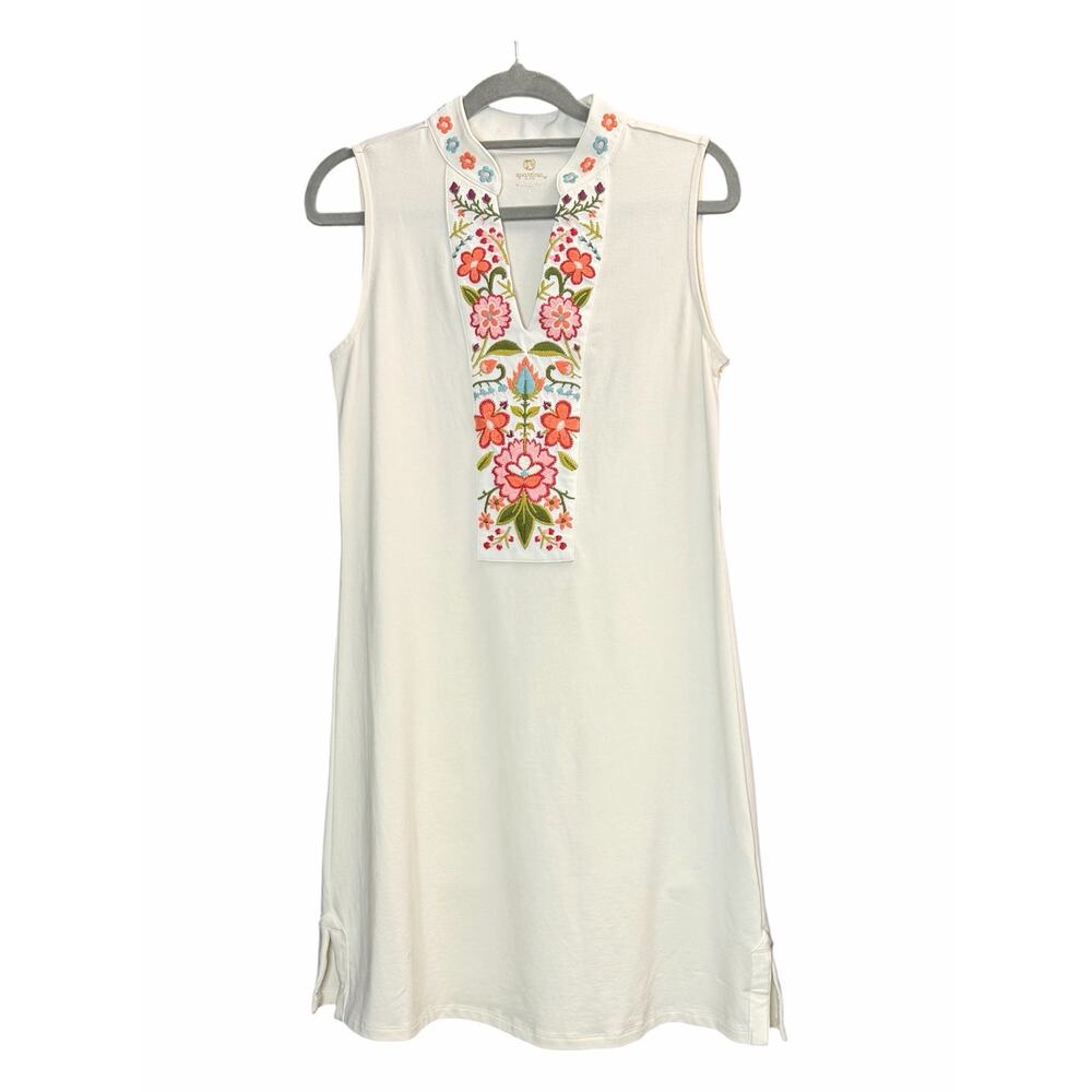 Spartina 449 Monica Sleeveless Embroidered Floral Tunic Dress Small